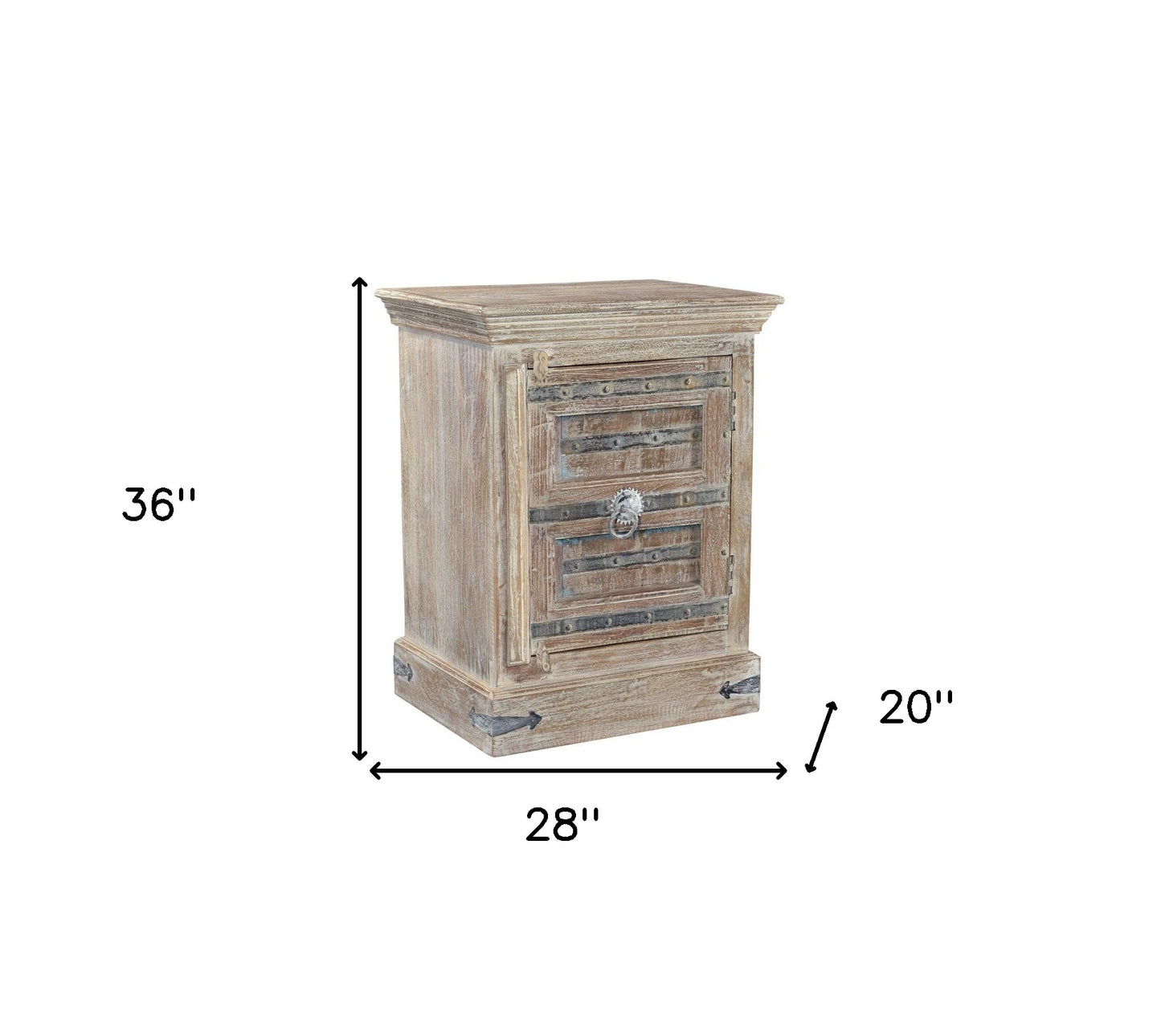 Distressed White Solid Wood Nightstand