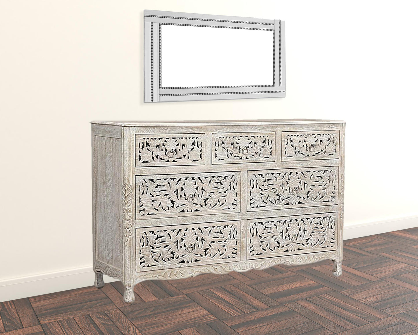 Refined Beige High Gloss Dresser