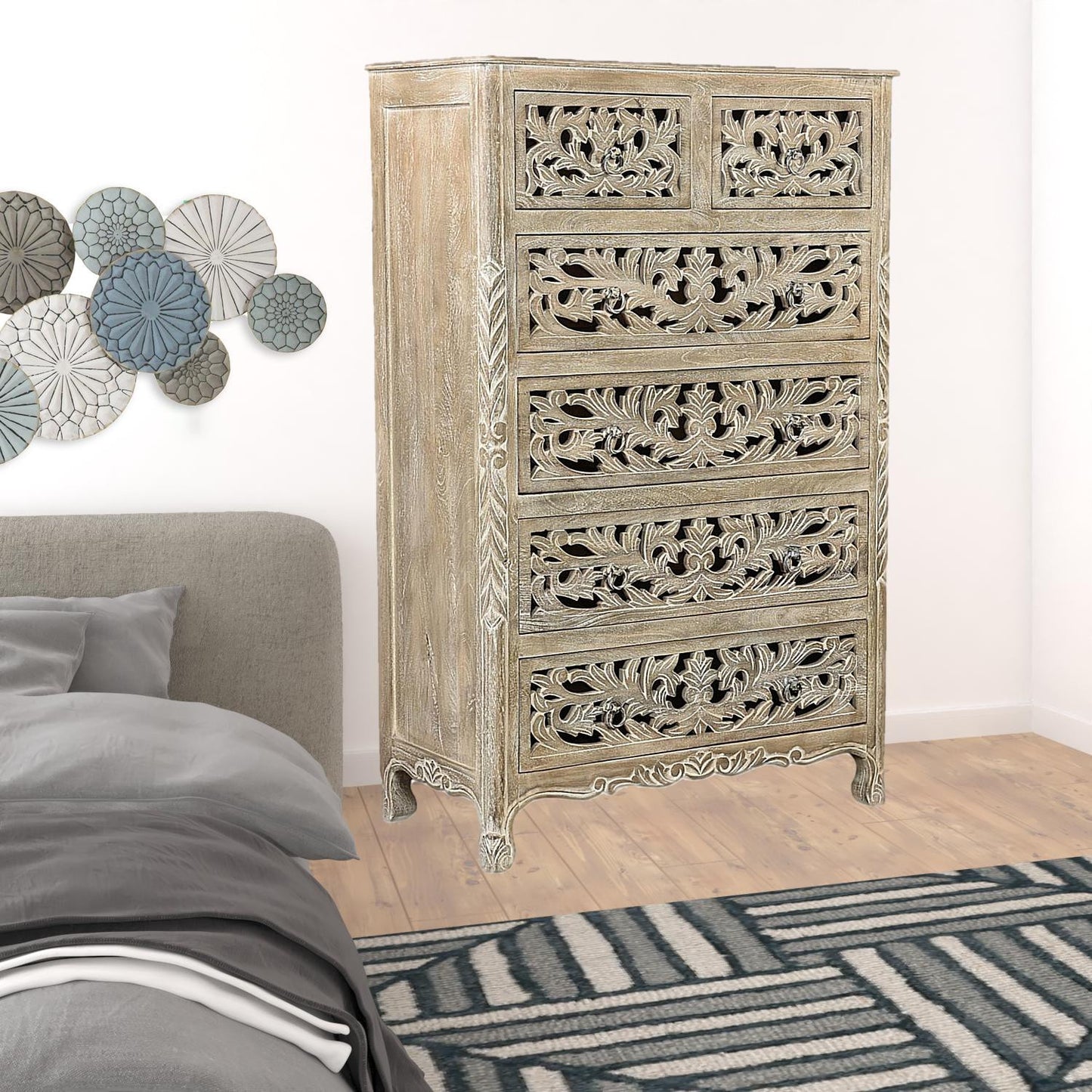 Exquisite White High Gloss Dresser