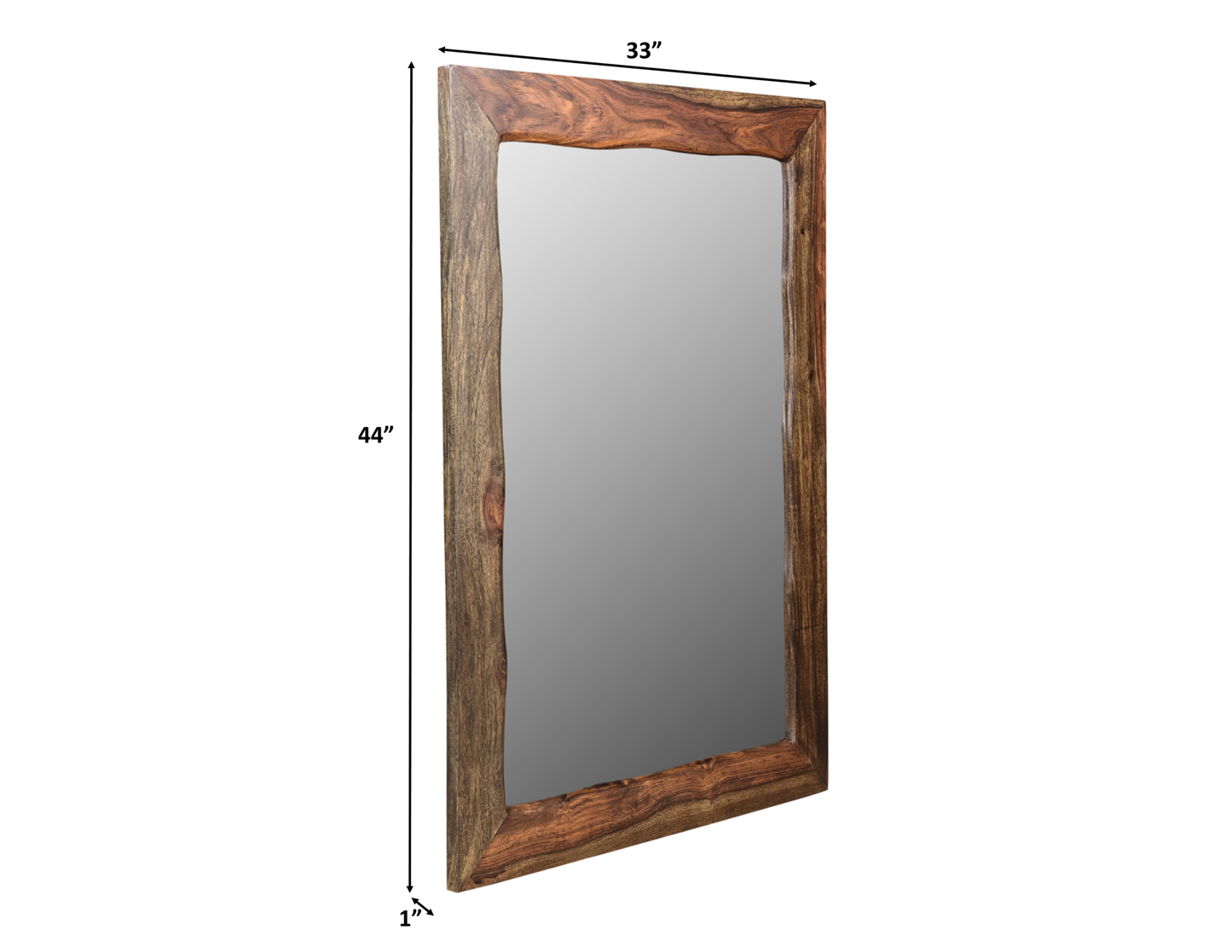 Dark Brown Solid Wood Framed Accent Mirror