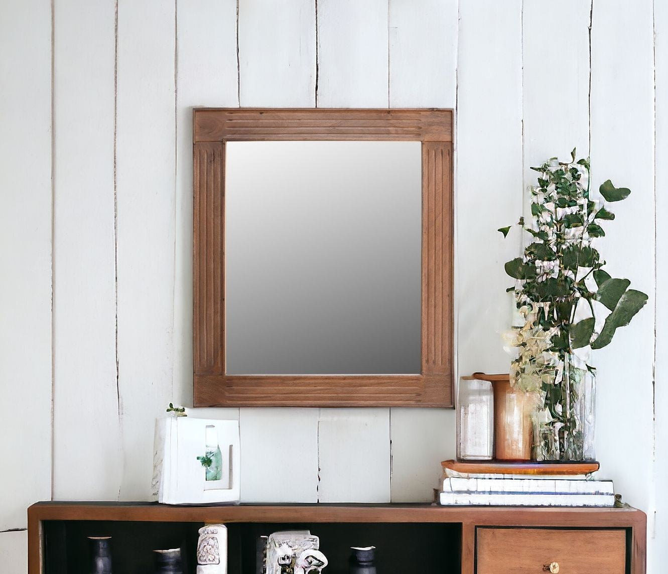 Brown Dresser Solid Wood Mirror