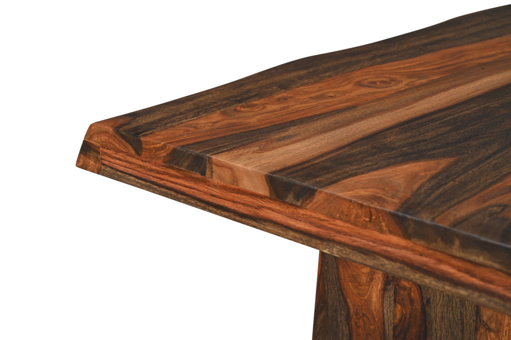 Dark Brown Solid Wood Dining Table
