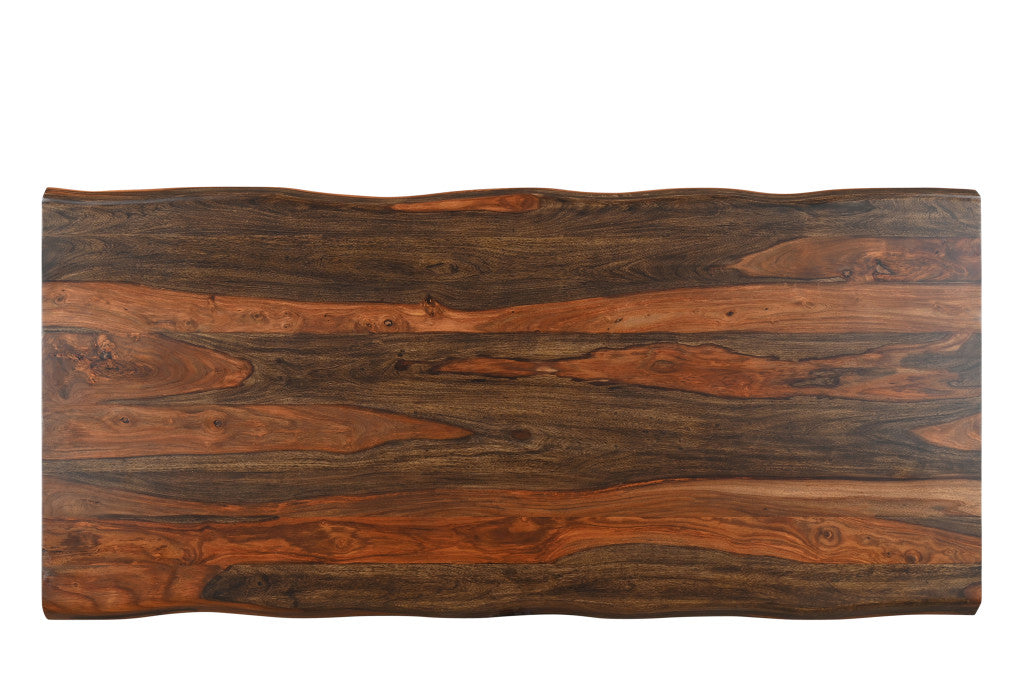 Dark Brown Solid Wood Dining Table