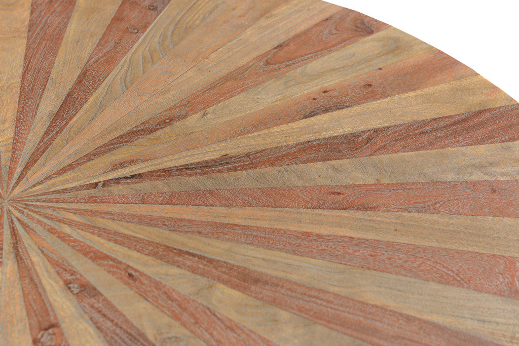 Brown Solid Wood Starburst Dining Table