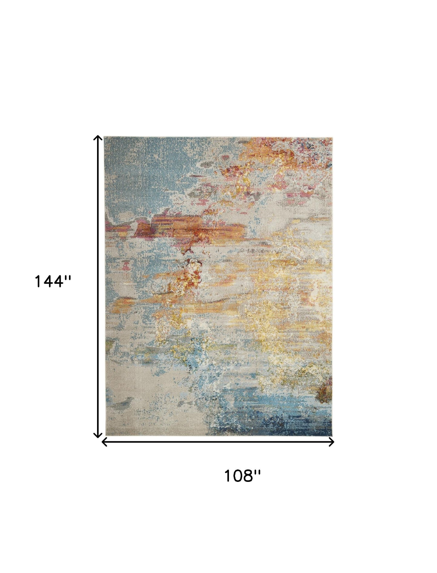 9 x 12 Blue & Gray Power Loom Rug