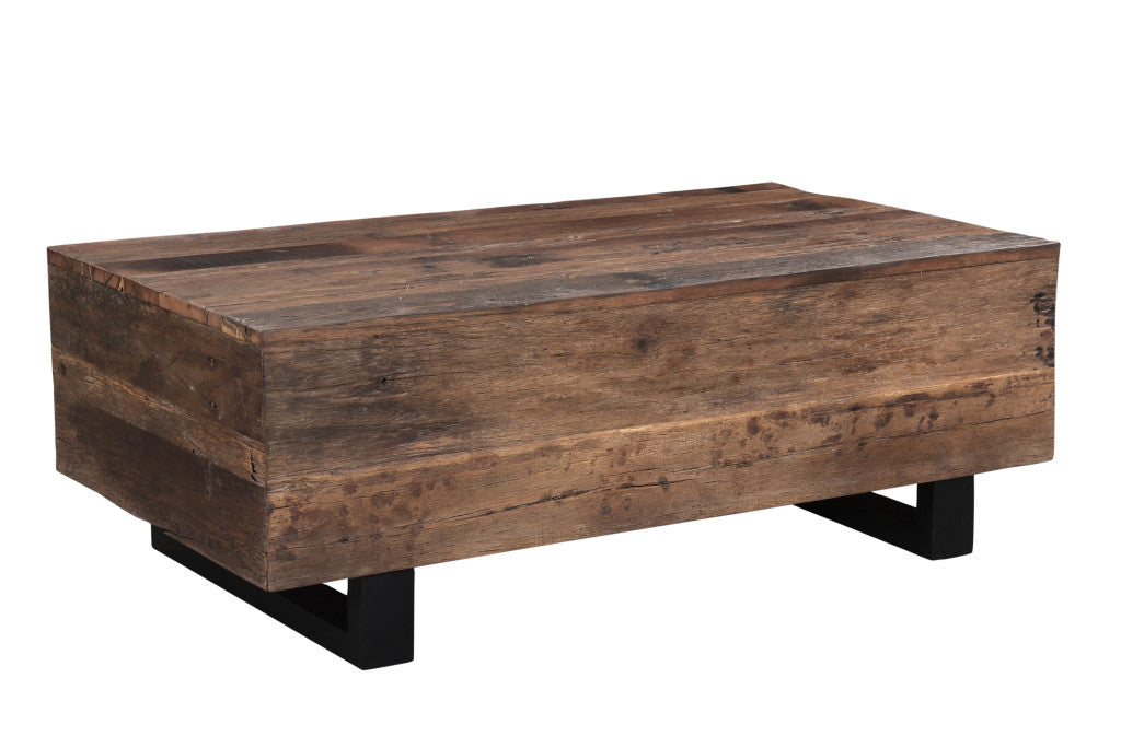 Dark Brown & Black Distressed Coffee Table