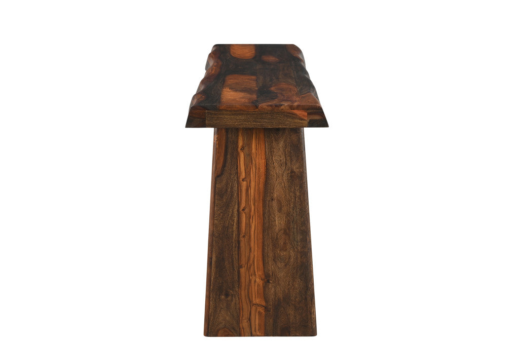 Dark Brown Solid Wood Frame Console Table