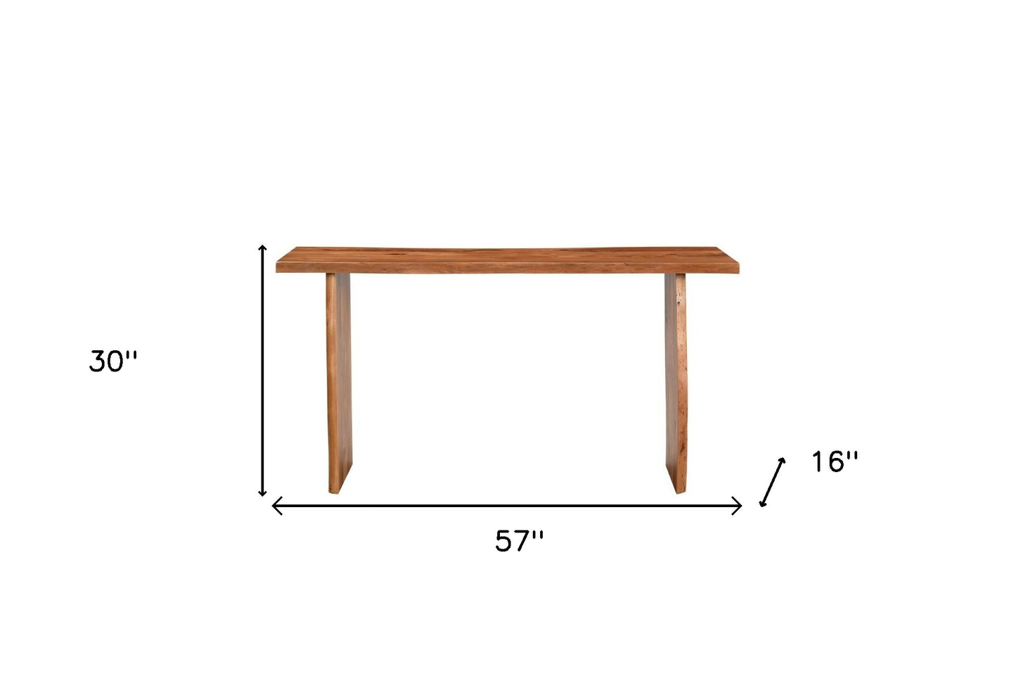 Chestnut Solid Wood Sled Console Table