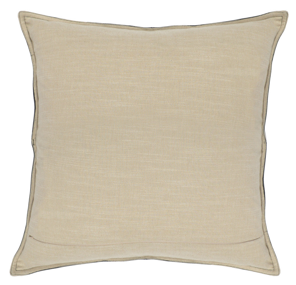 Black Leather Feather Pillow