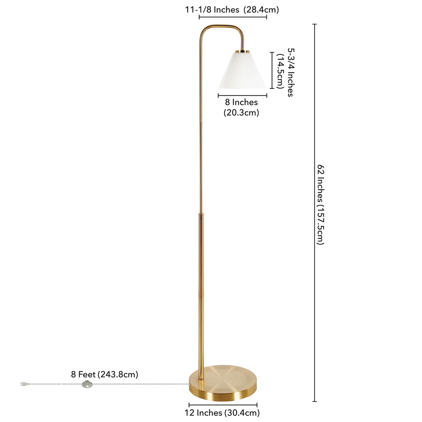Brass Floor Lamp w/ Shade