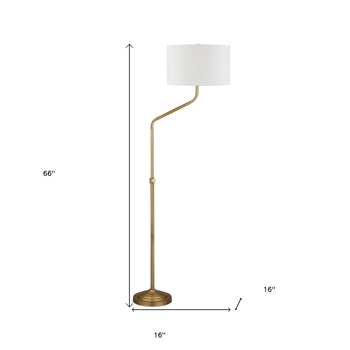 Brass Adjustable Floor Lamp w/ Shade