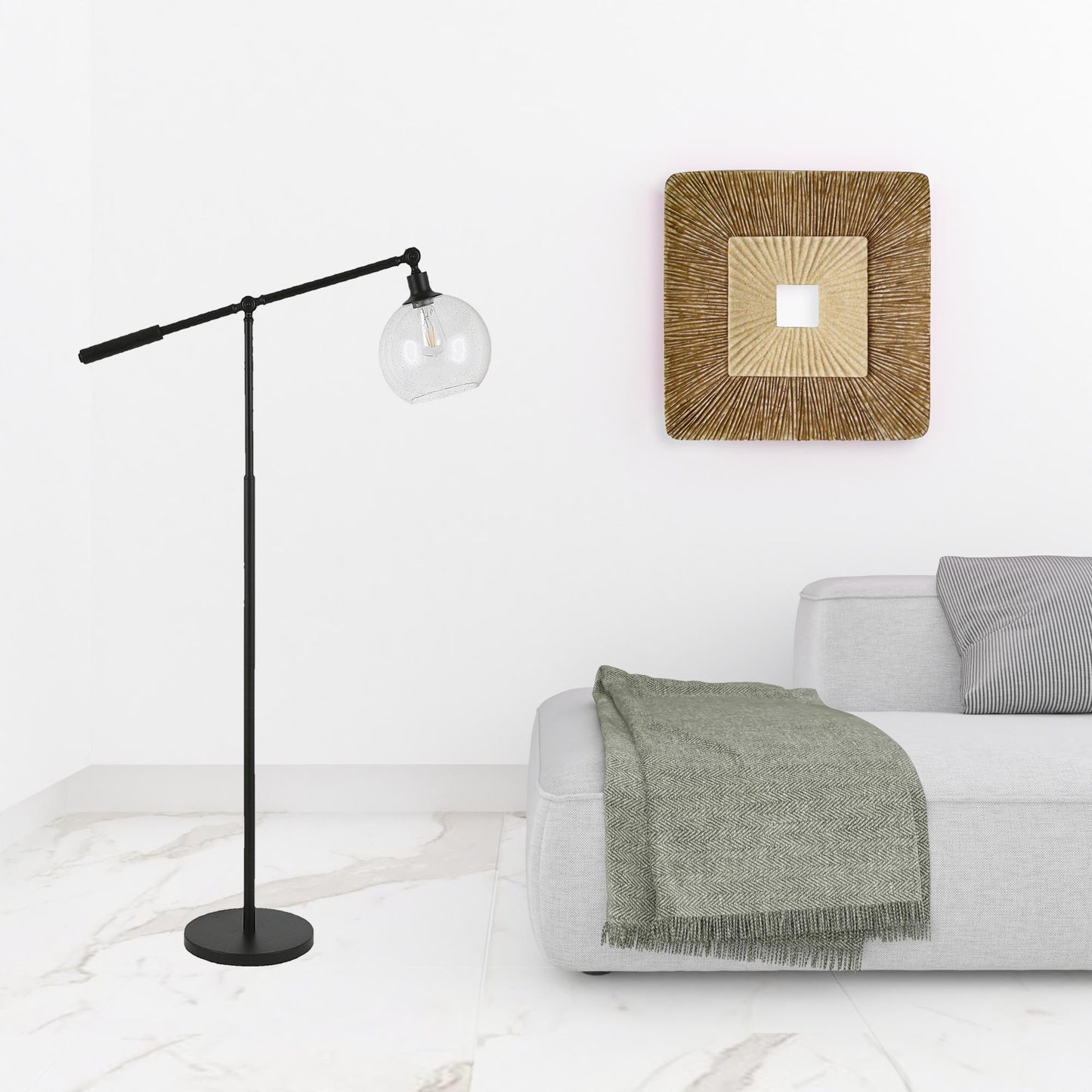 Black Reading Floor Lamp w/ Shade
