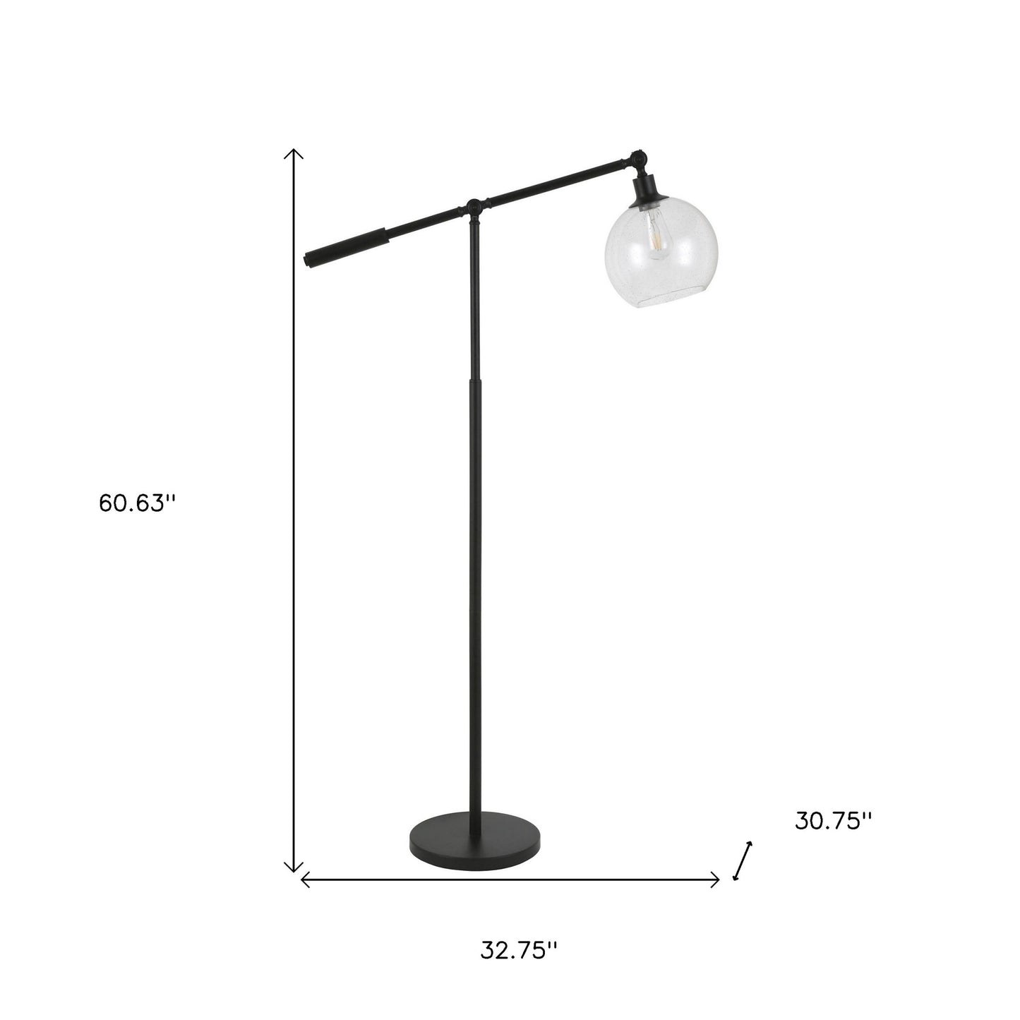 Black Reading Floor Lamp w/ Shade