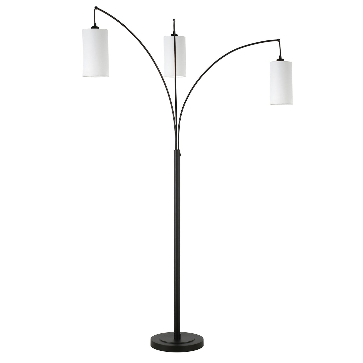 Black 3-Light Torchiere Floor Lamp w/ Shade