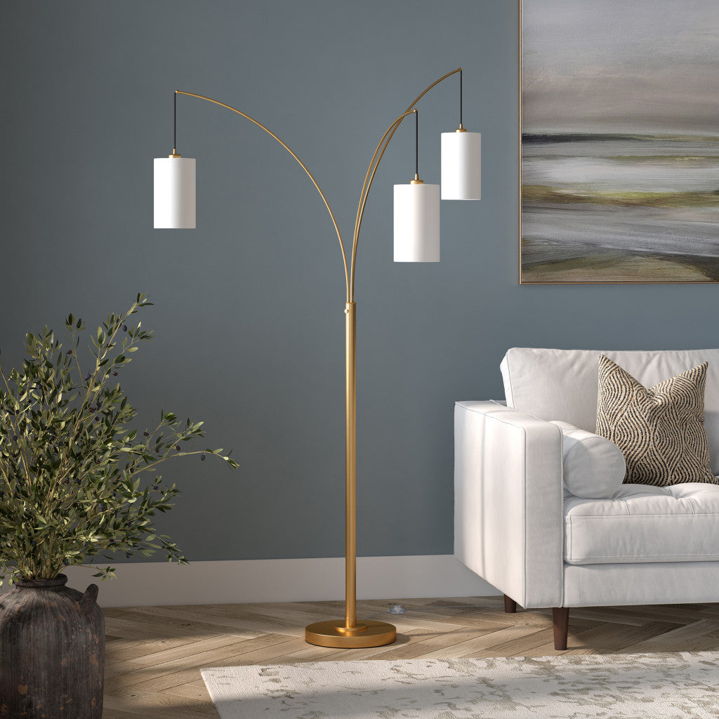 Brass 3-Light Tree Floor Lamp w/ Shade