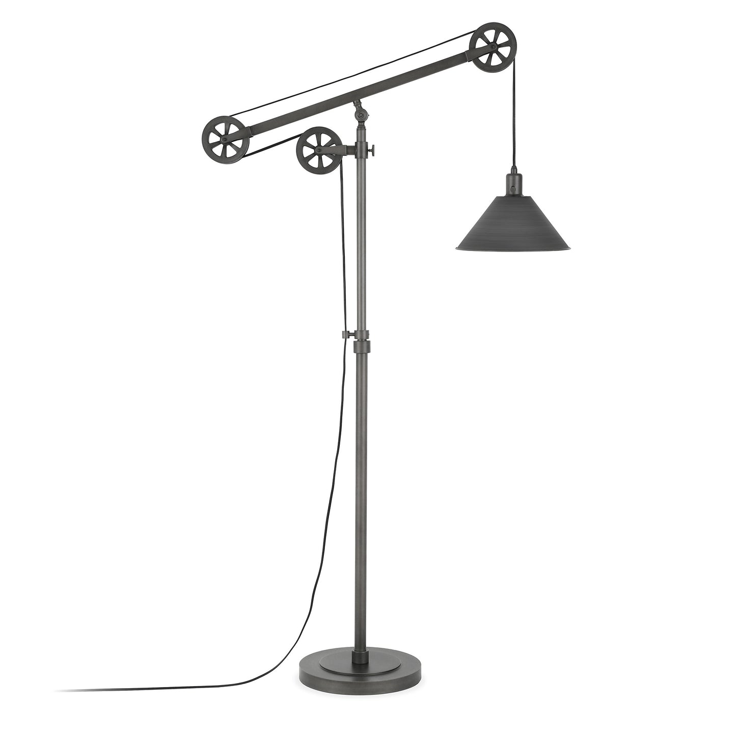 Steel Reading Floor Lamp w/ Silver Shade