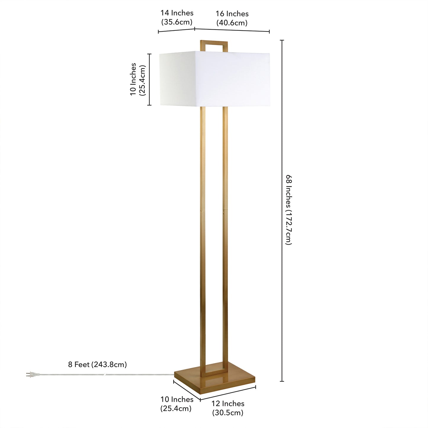 Brass Floor Lamp w/ Shade