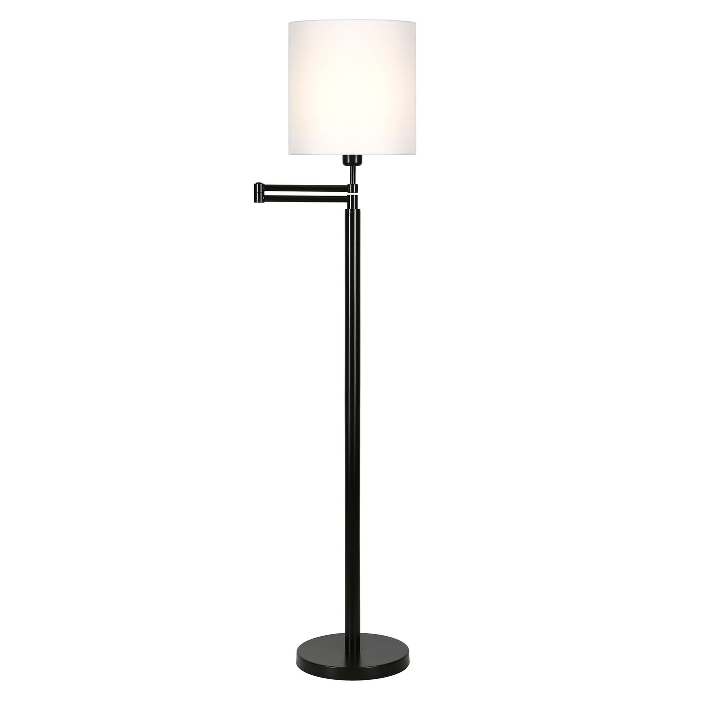 Black Swing Arm Floor Lamp w/ Shade