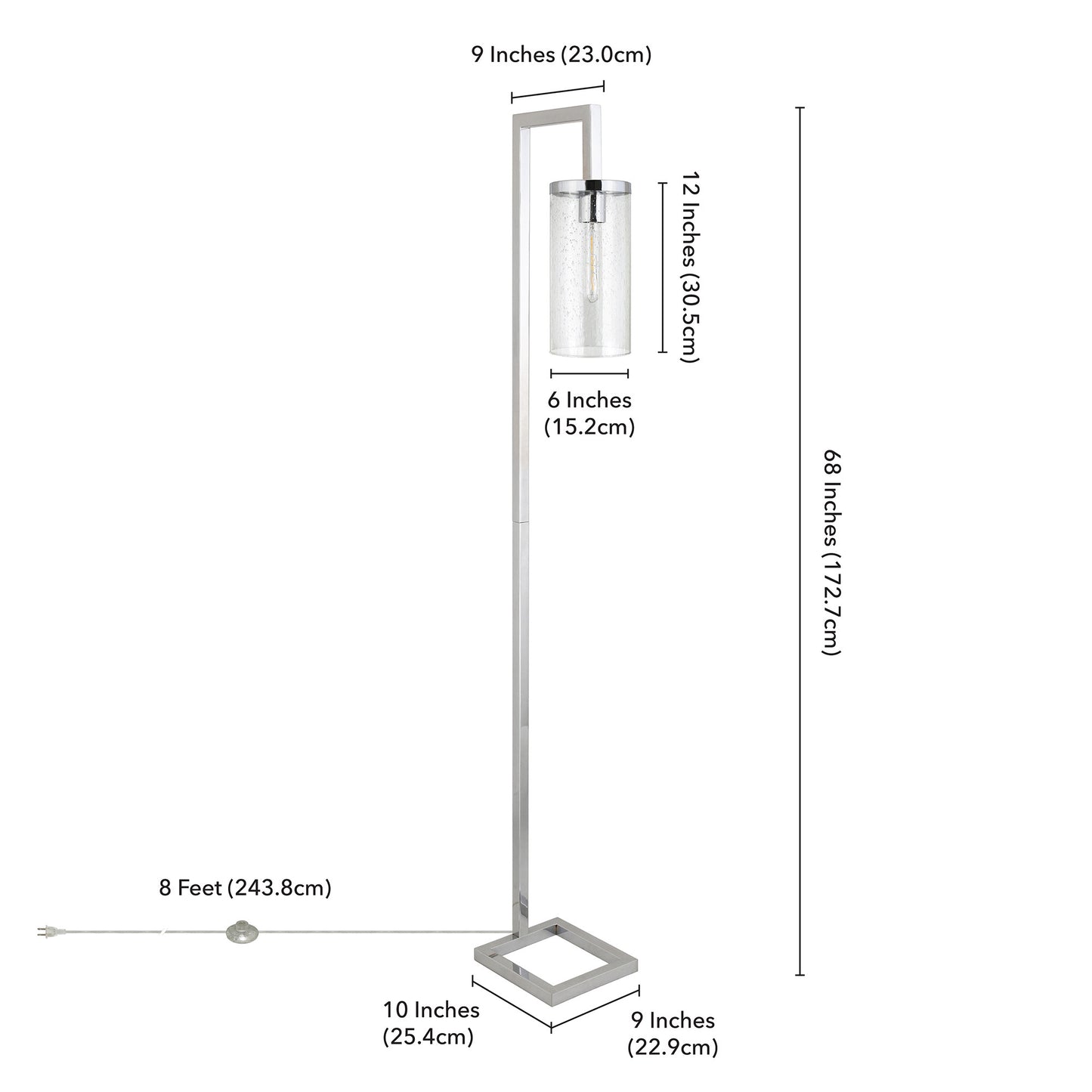 Nickel Reading Floor Lamp w/ Shade