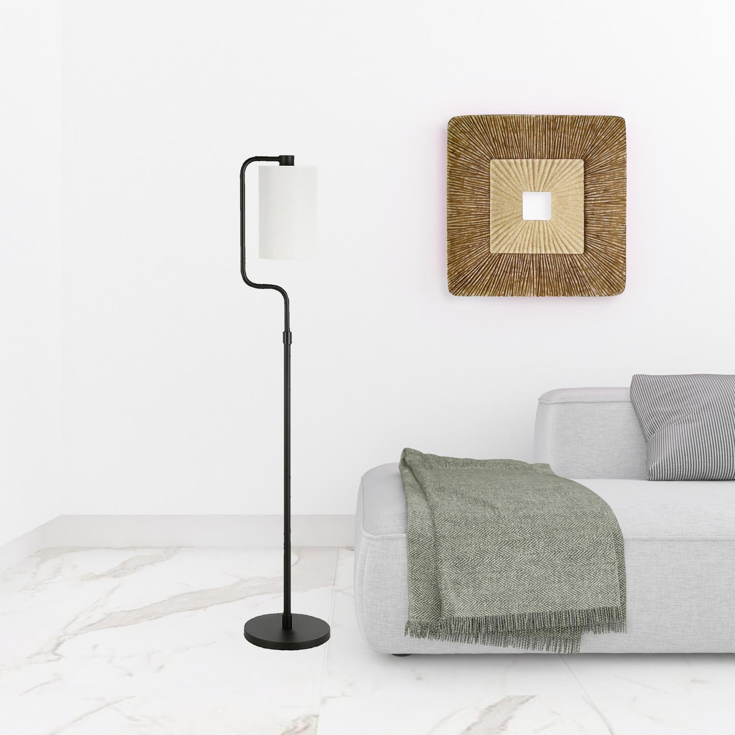 Black Reading Floor Lamp w/ Shade