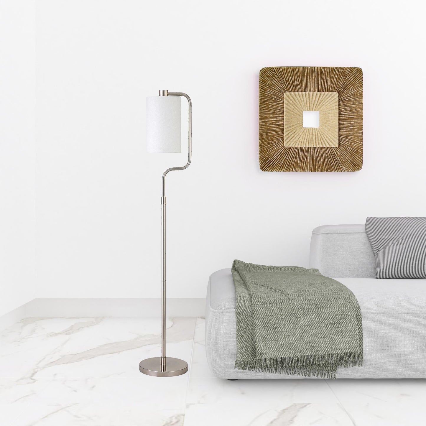 Nickel Reading Floor Lamp w/ Shade