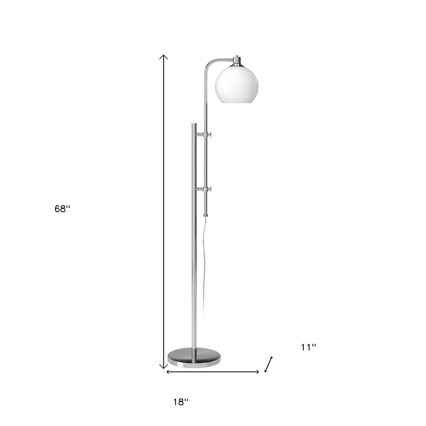 Nickel Adjustable Reading Floor Lamp w/ Shade