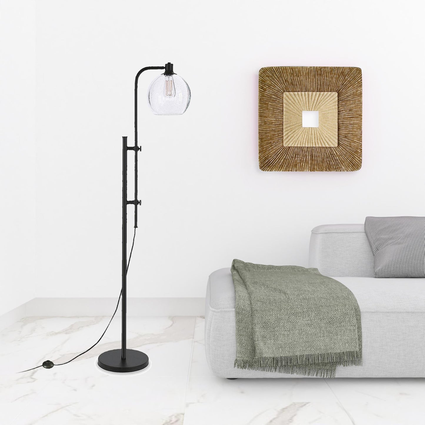 Black Adjustable Reading Floor Lamp w/ Shade
