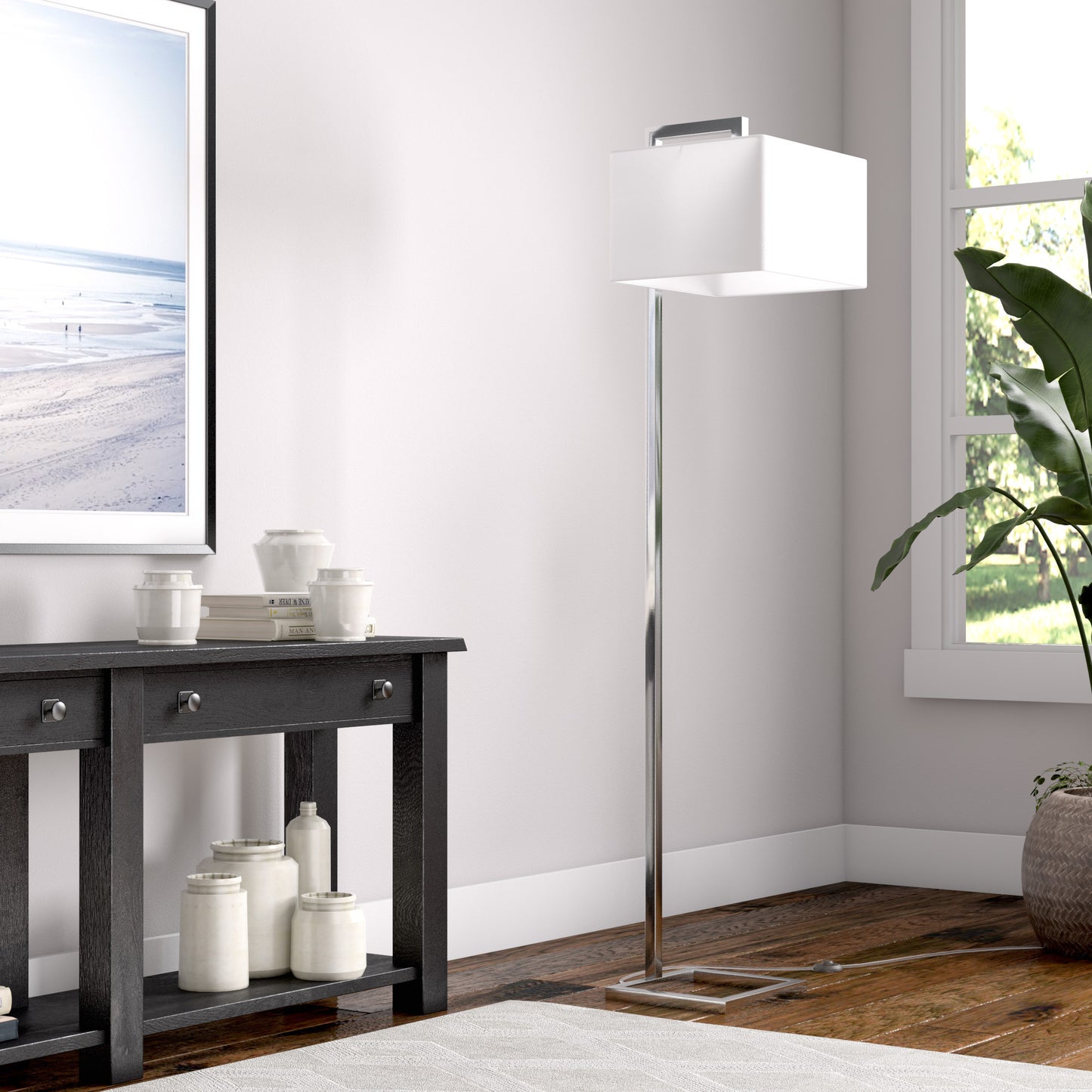Nickel Floor Lamp w/ Shade