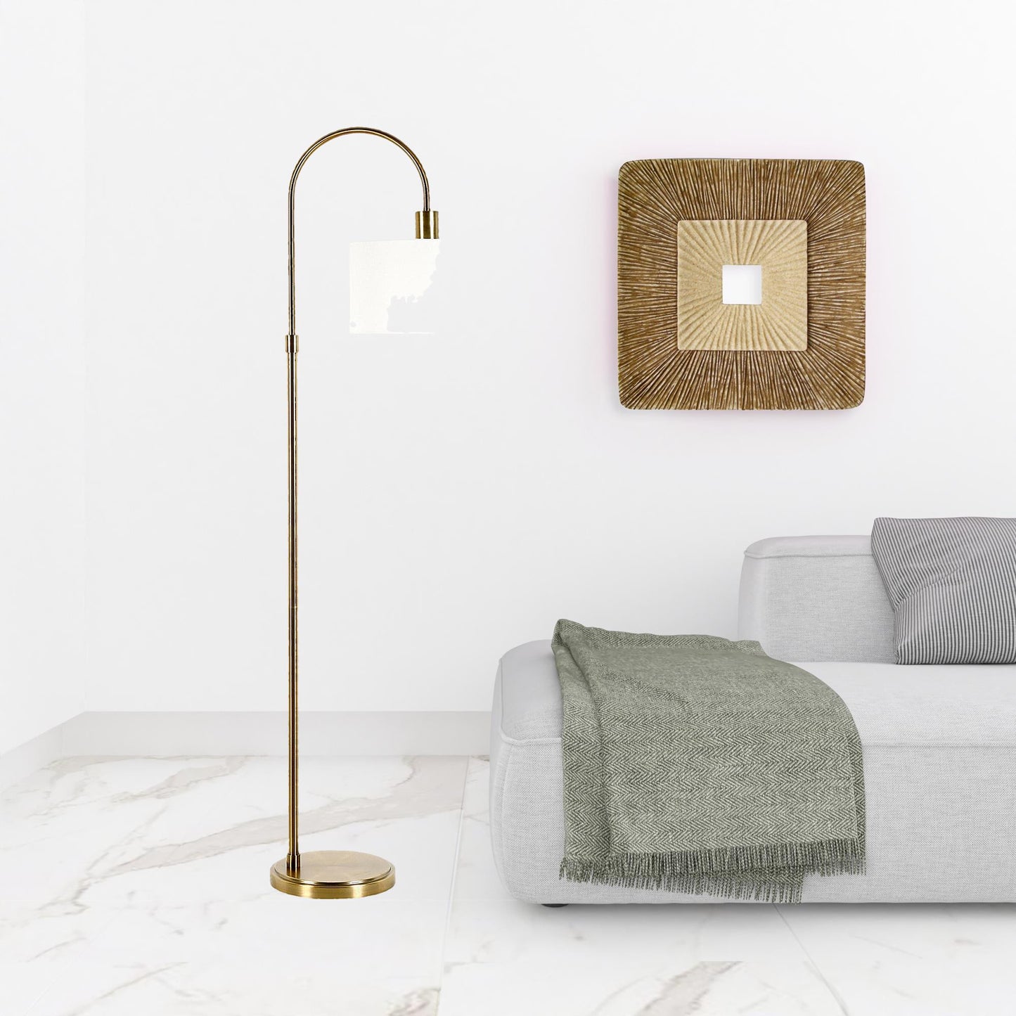 Brass Floor Lamp w/ Shade