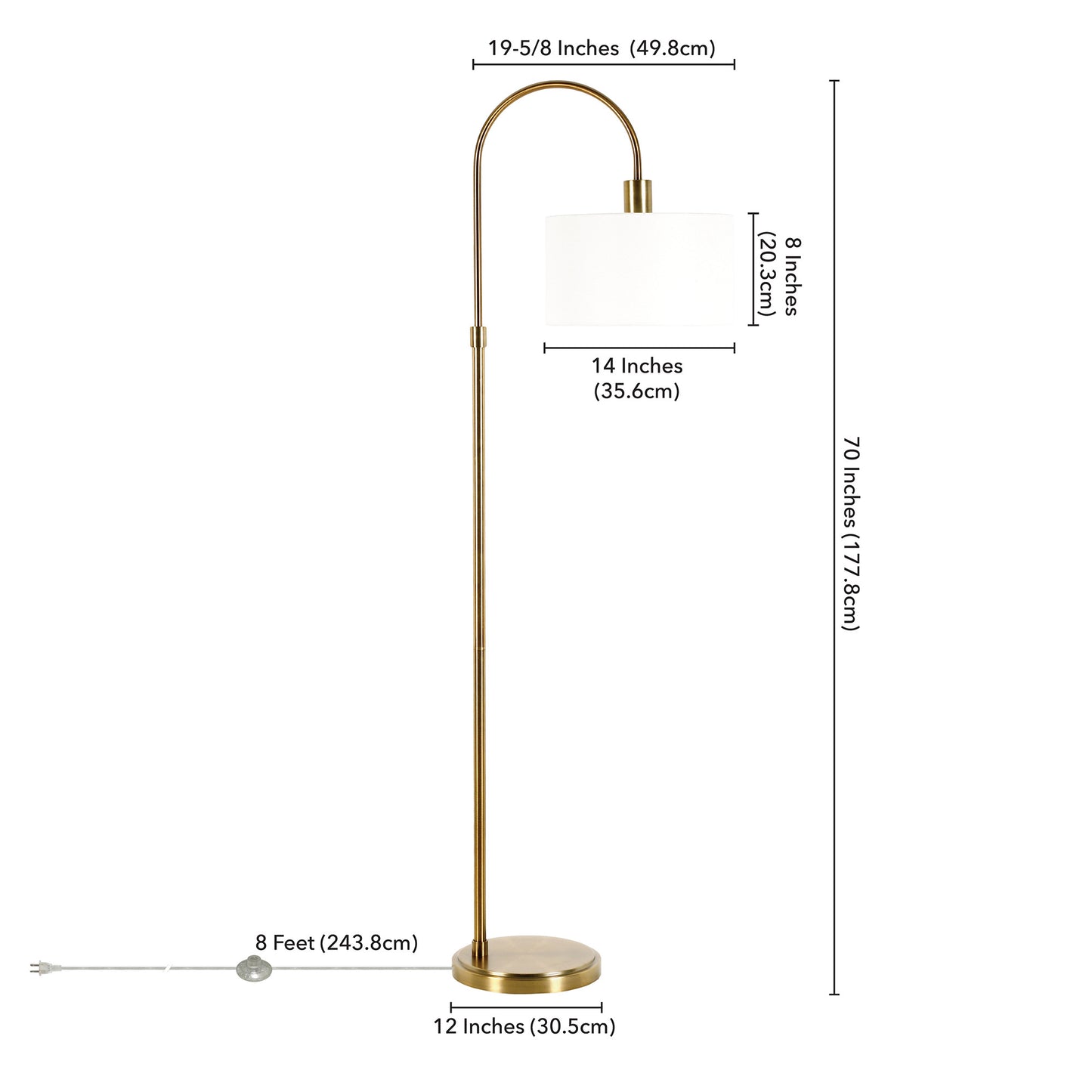 Brass Floor Lamp w/ Shade