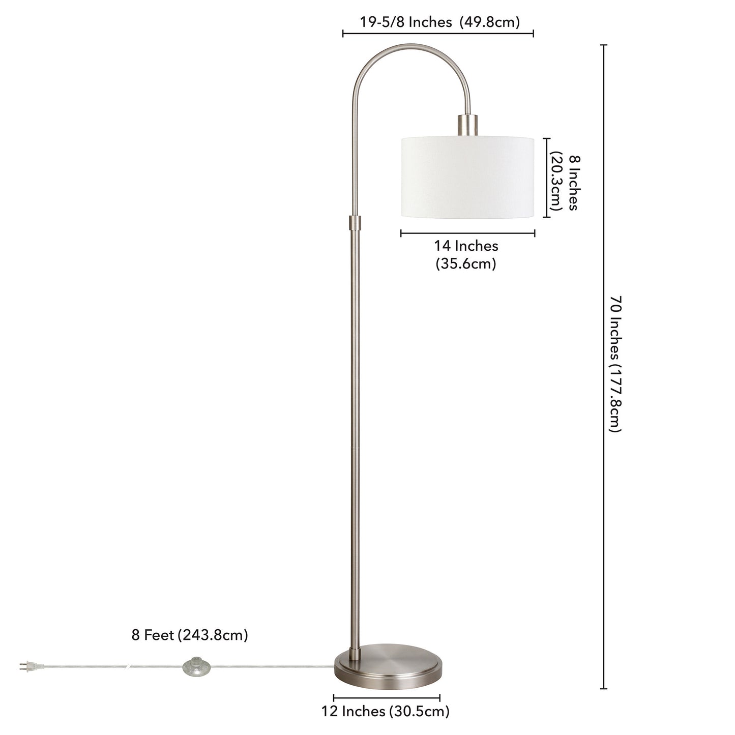 Nickel Floor Lamp w/ Shade