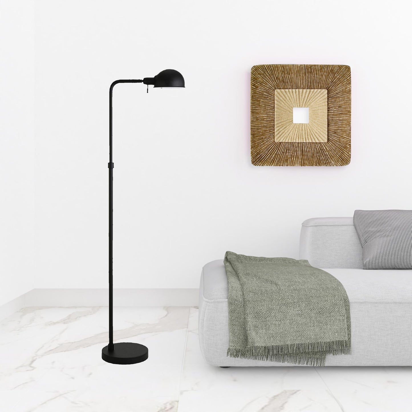 Black Reading Floor Lamp w/ Shade