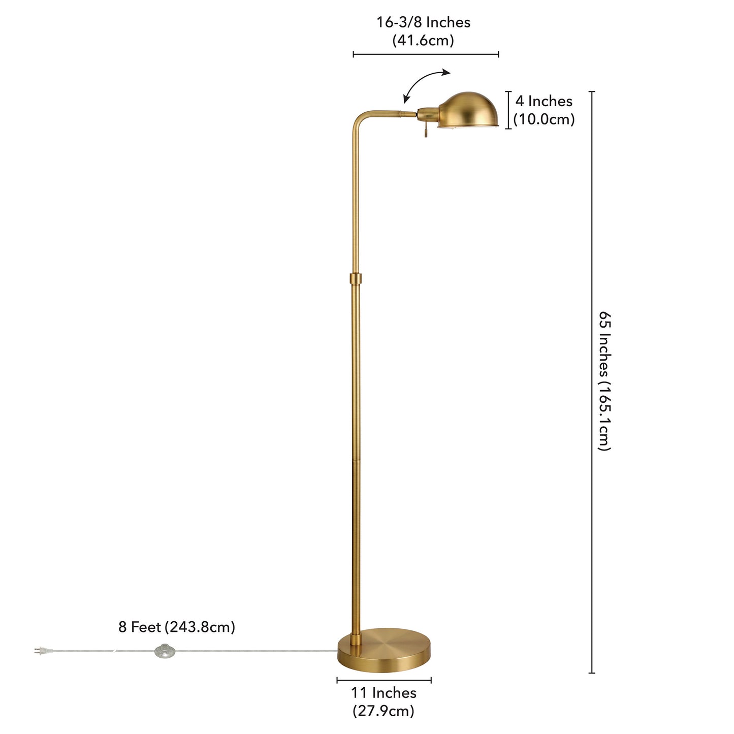 Brass Reading Floor Lamp w/ Shade