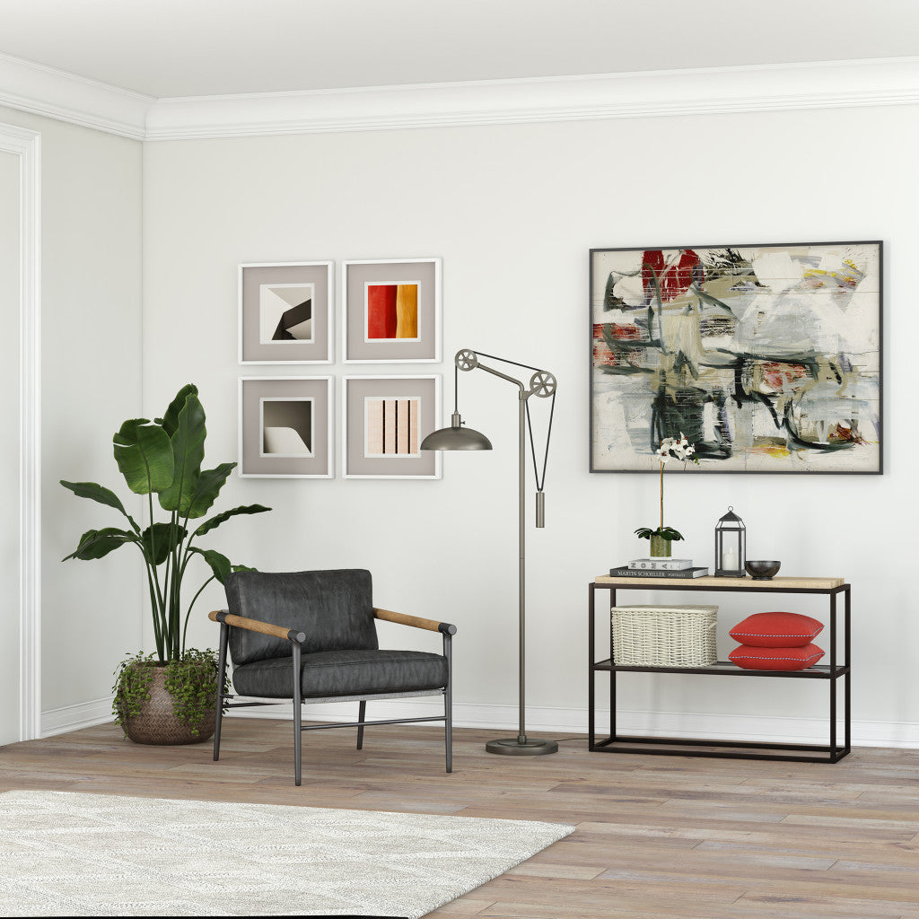 Steel Reading Floor Lamp w/ Silver Shade