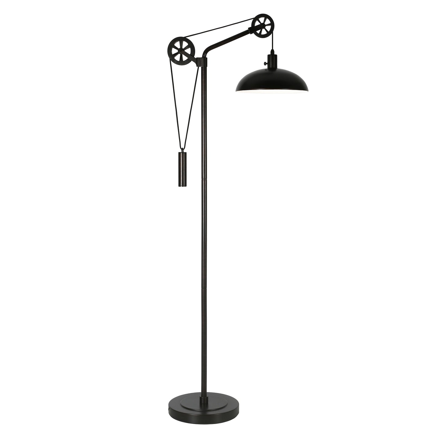 Black Adjustable Reading Floor Lamp w/ Black Shade