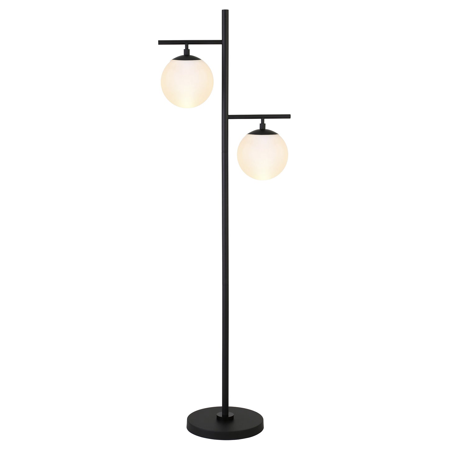 Black 2-Light Tree Floor Lamp w/ Shade