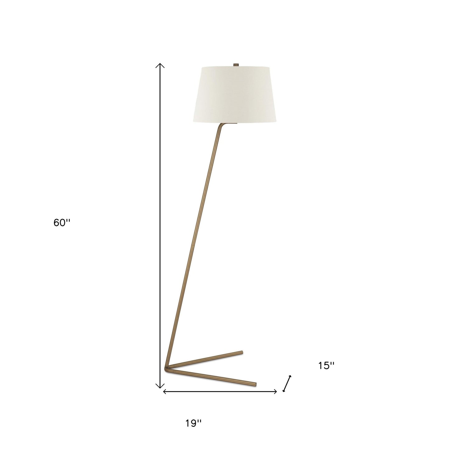 Brass Floor Lamp w/ Shade