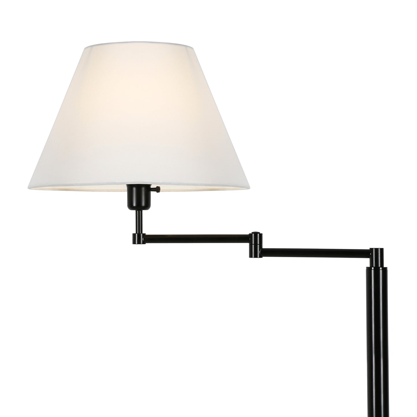Black Swing Arm Floor Lamp w/ Shade