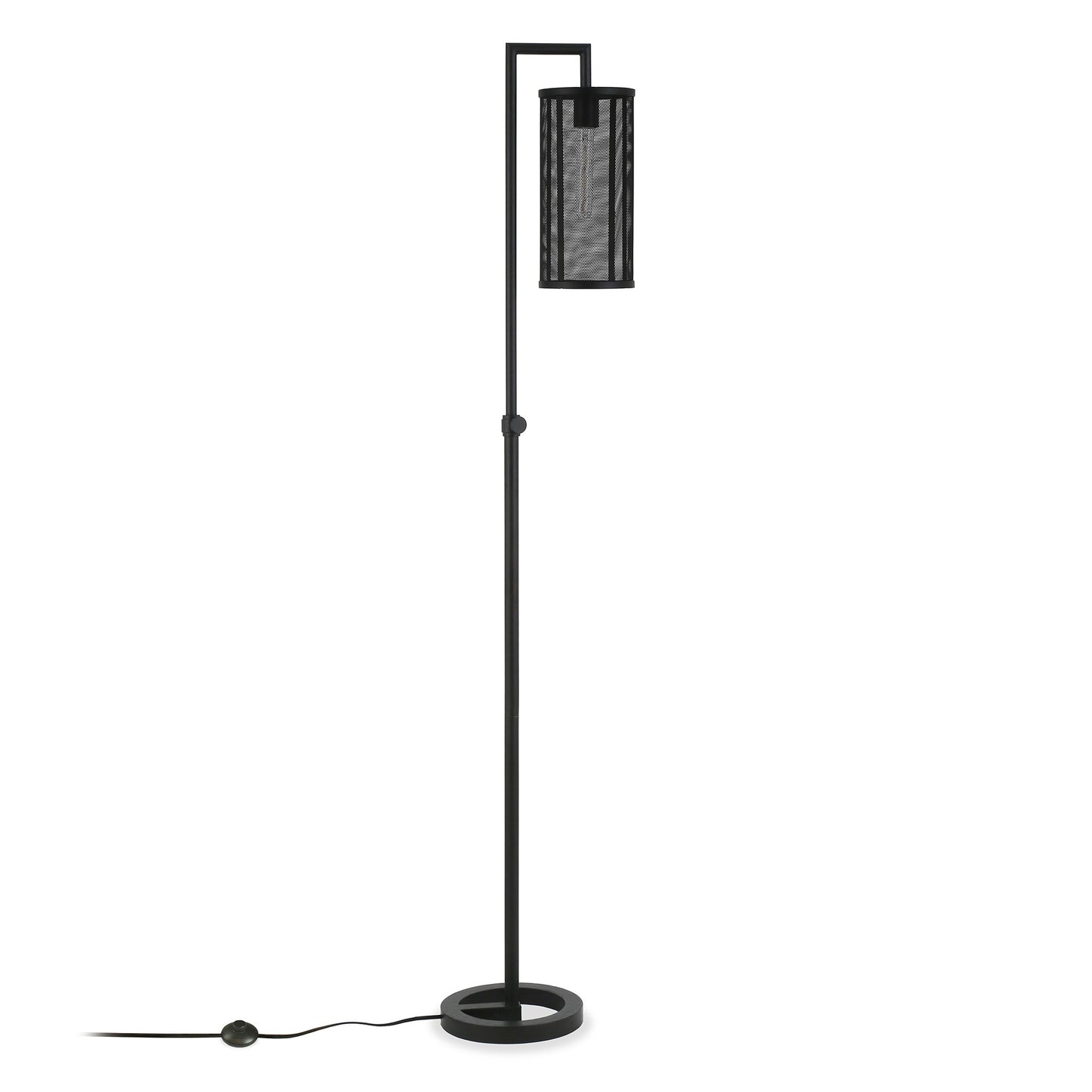 Black Floor Lamp w/ Black Mesh Shade