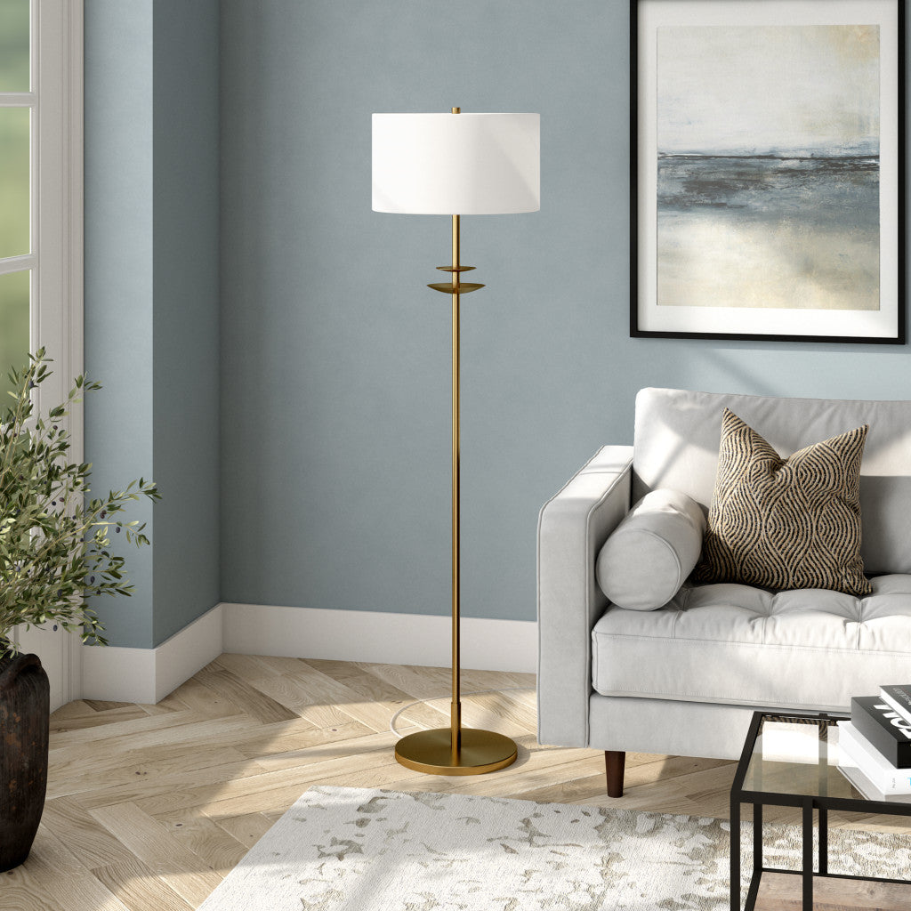Brass Floor Lamp w/ Shade