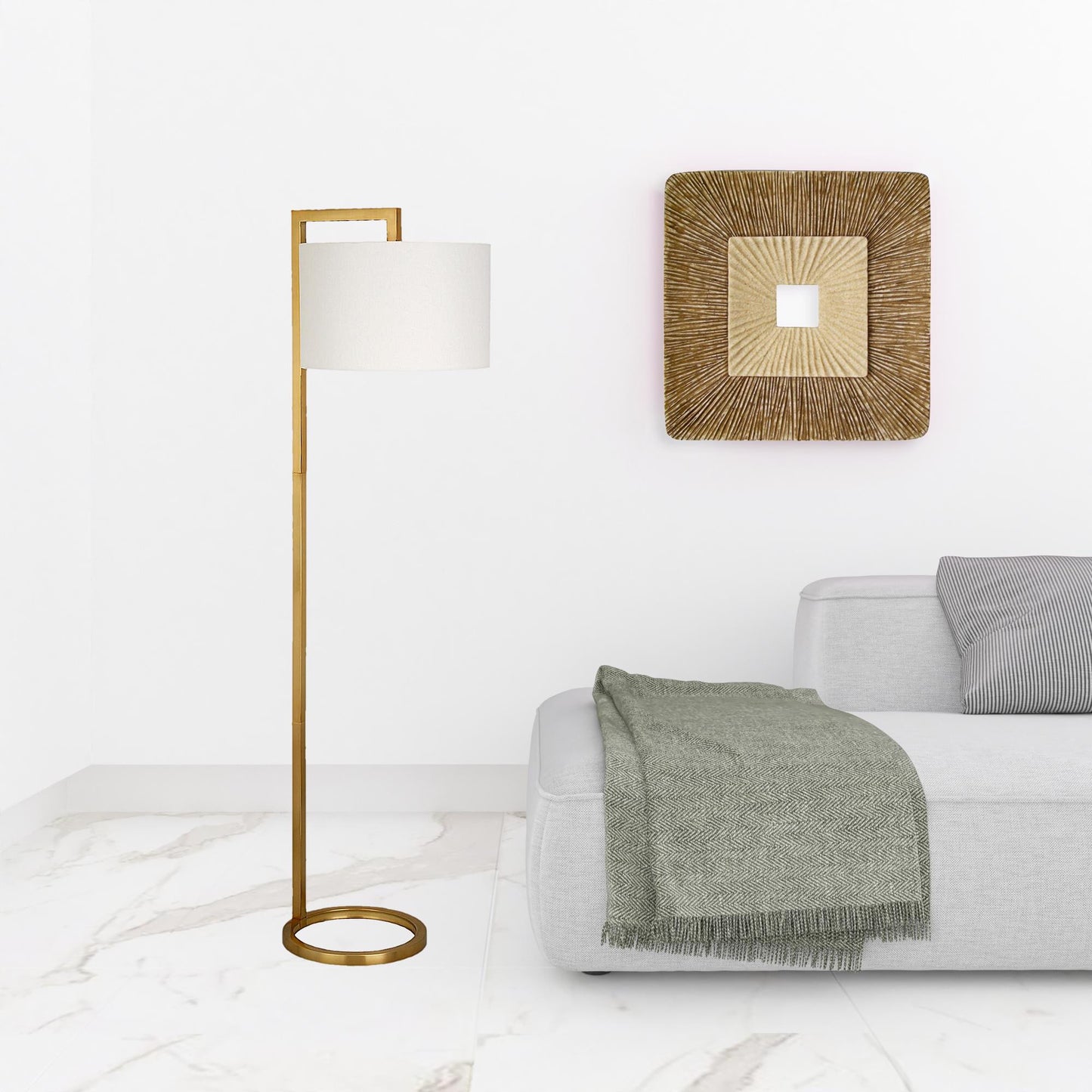 Brass Floor Lamp w/ Shade