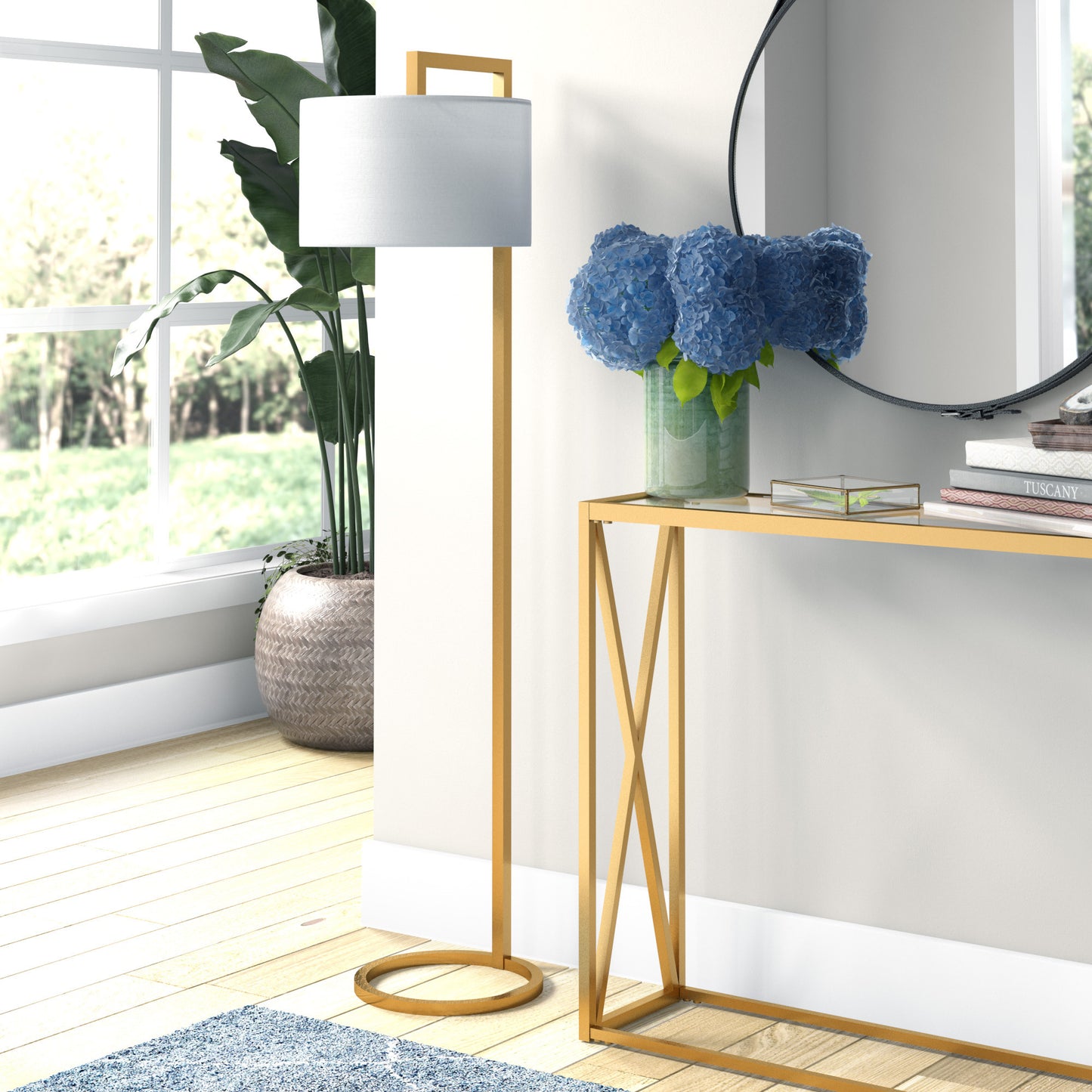 Brass Floor Lamp w/ Shade