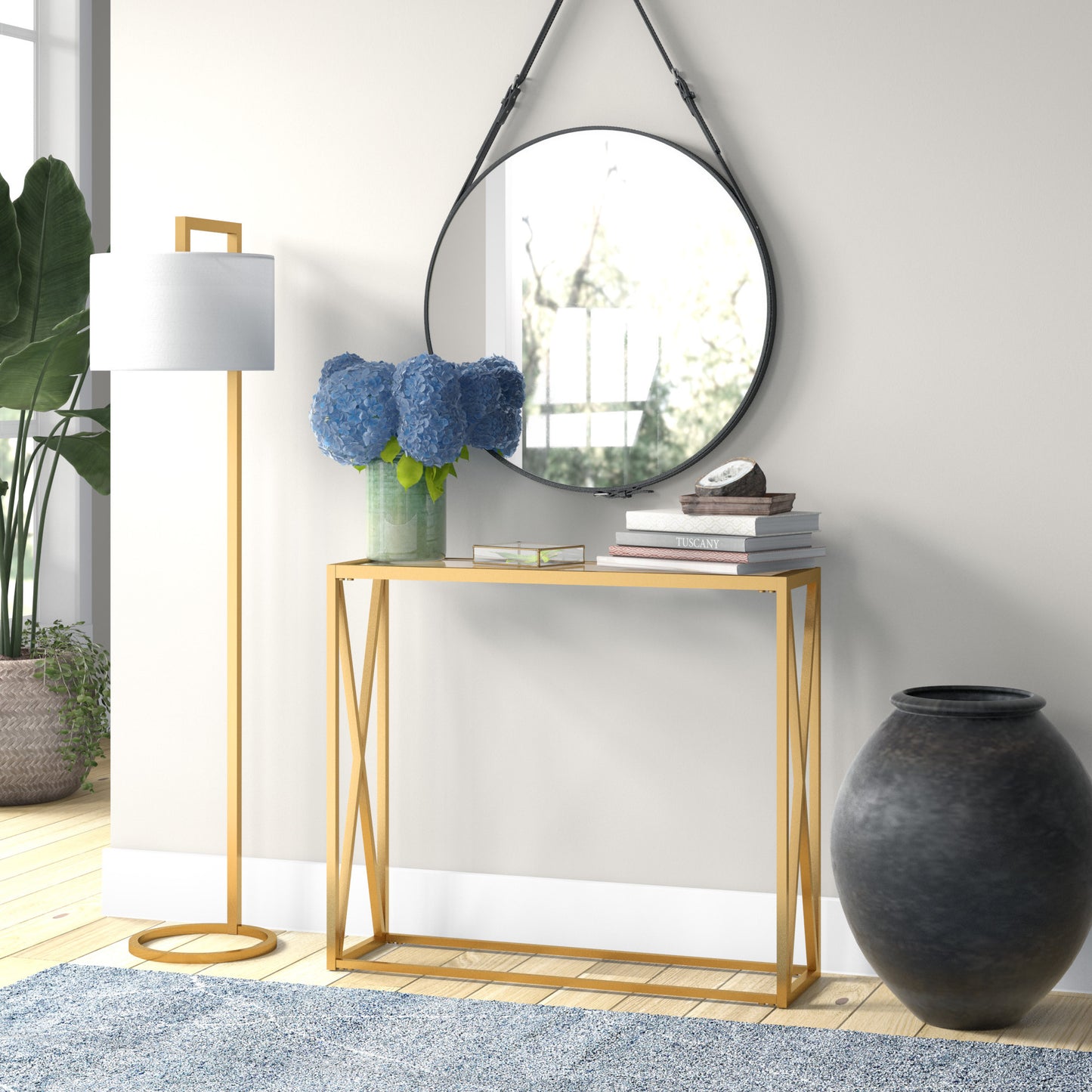 Brass Floor Lamp w/ Shade