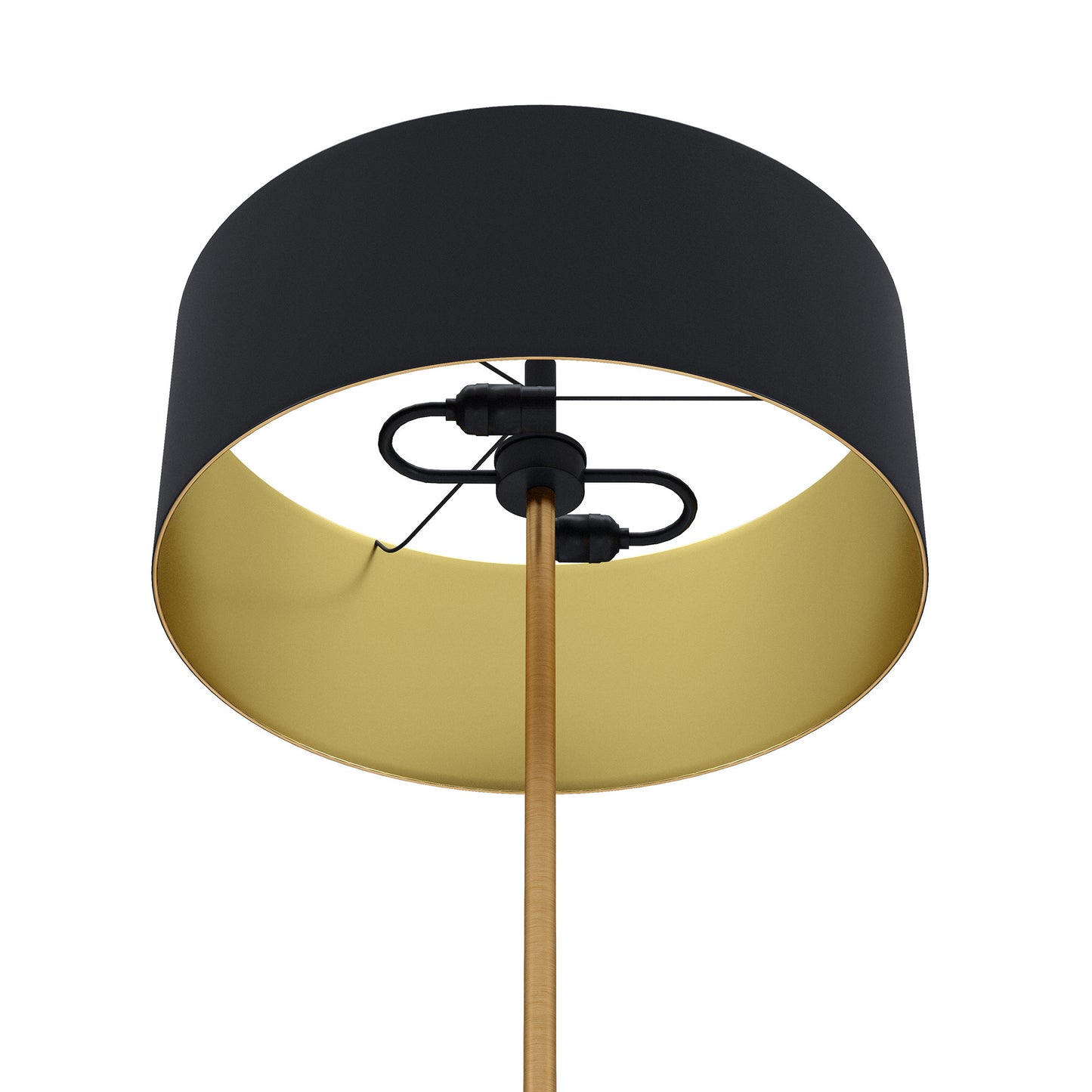 Black 2-Light Floor Lamp w/ Shade