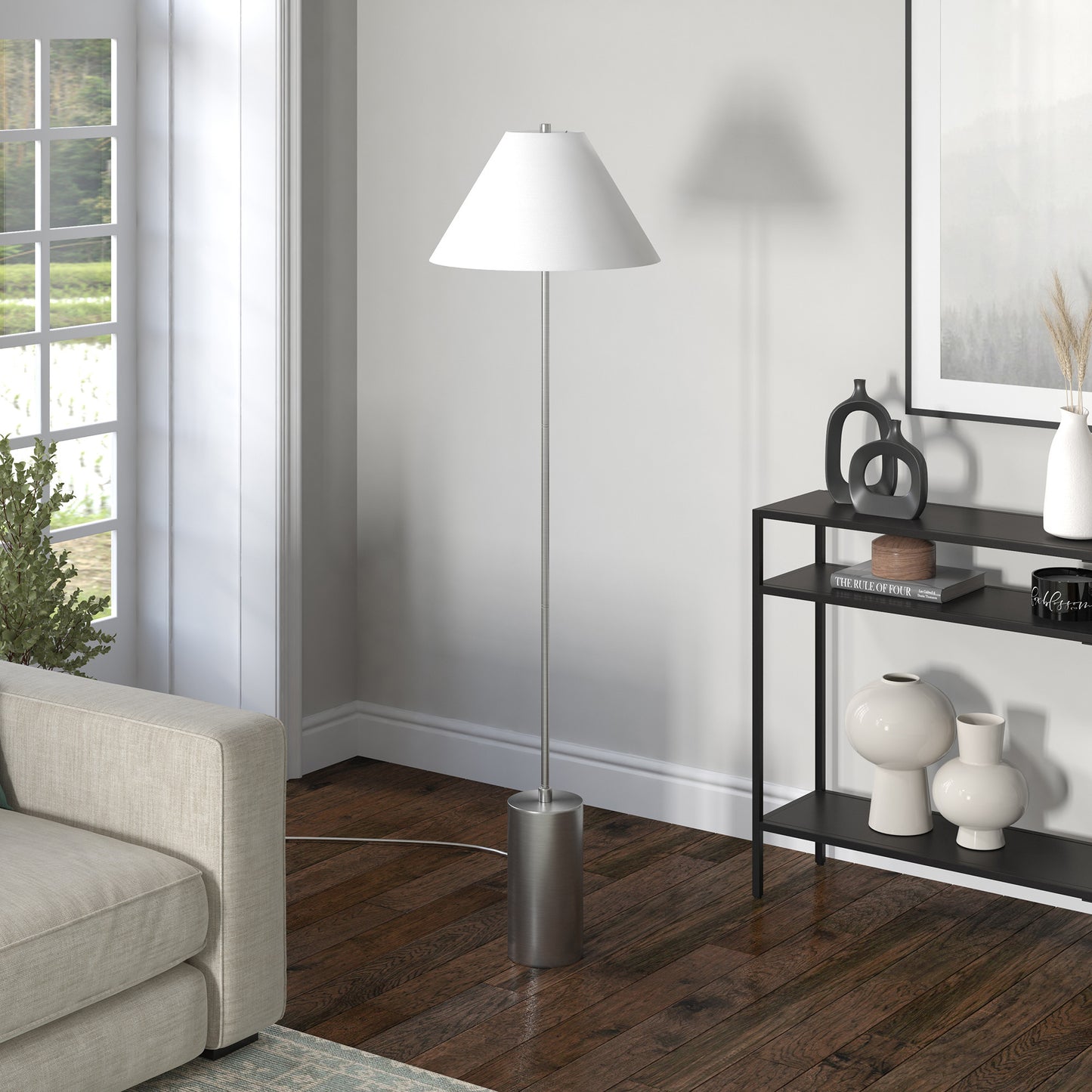 Nickel Floor Lamp w/ Shade