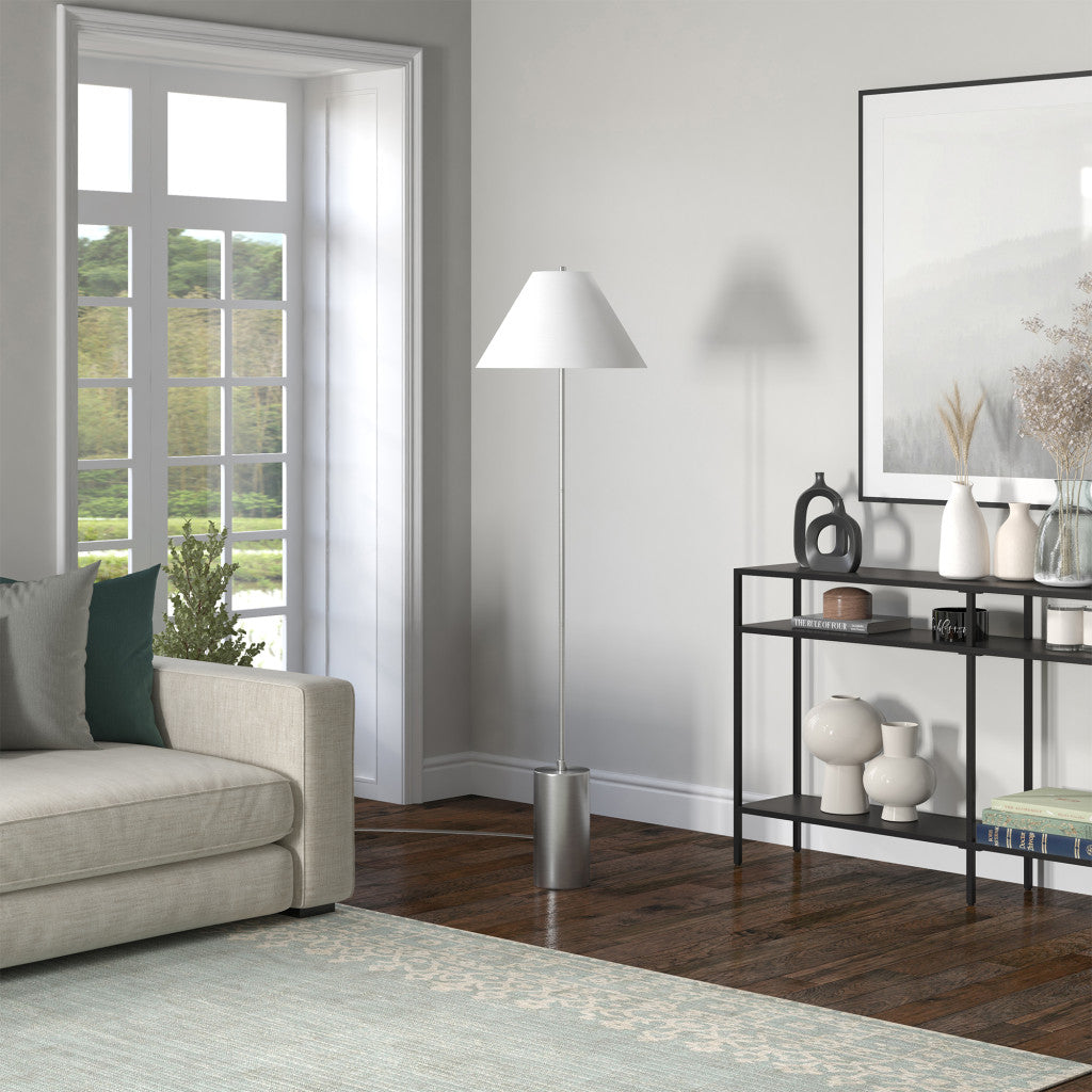 Nickel Floor Lamp w/ Shade