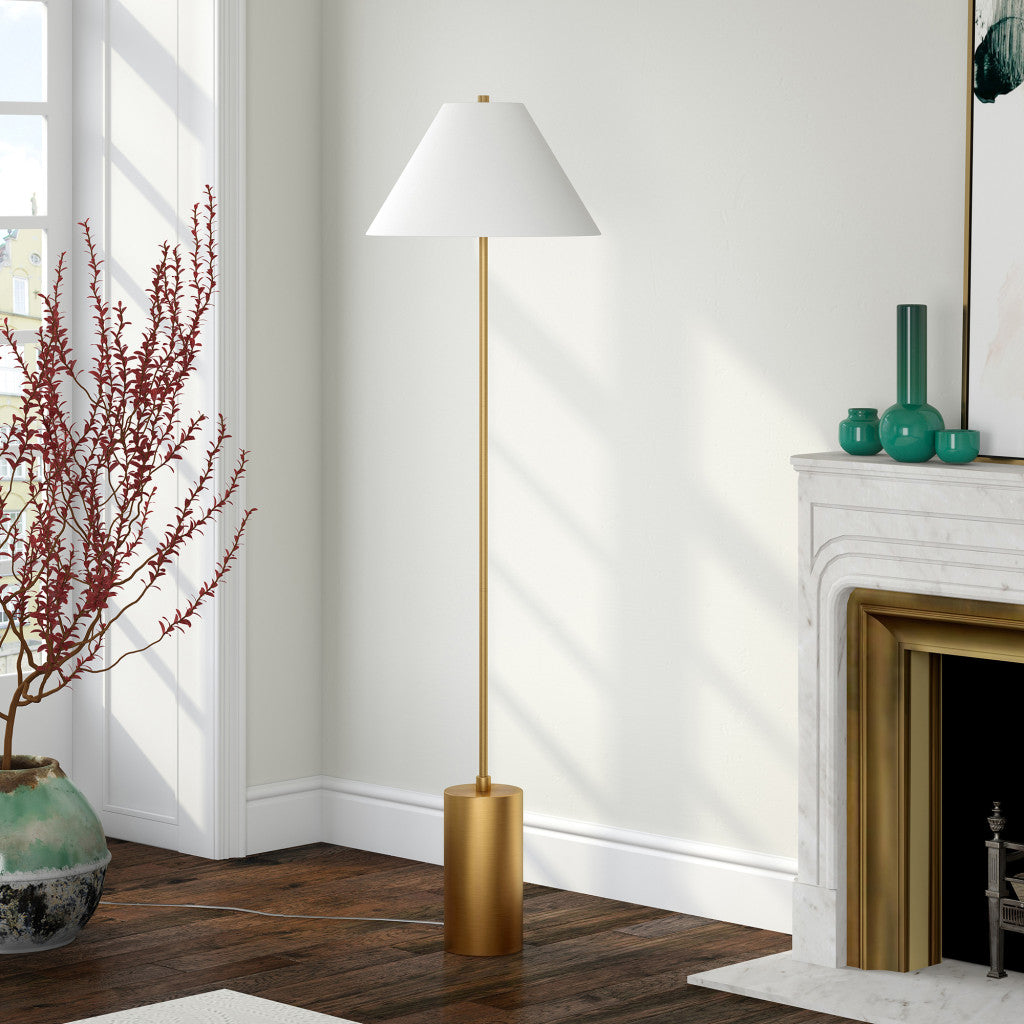 Brass Floor Lamp w/ Shade