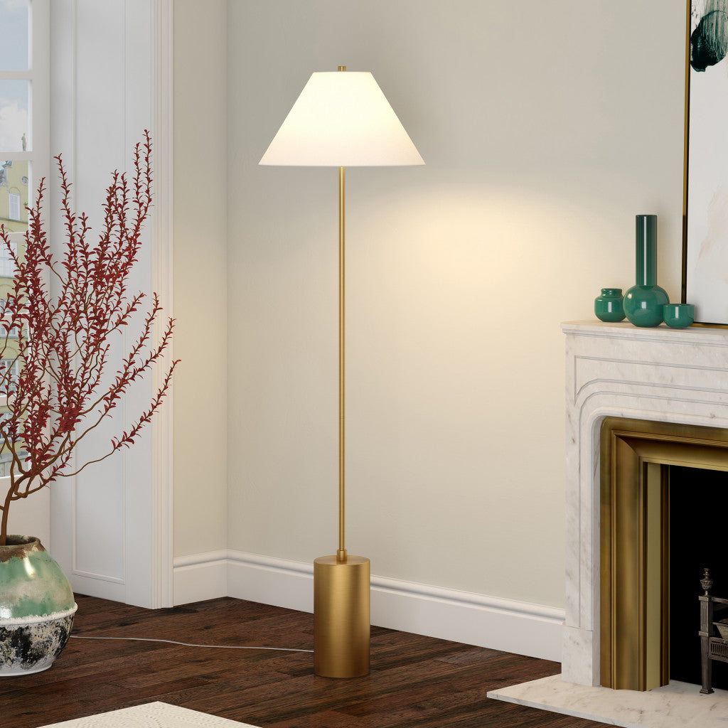 Brass Floor Lamp w/ Shade