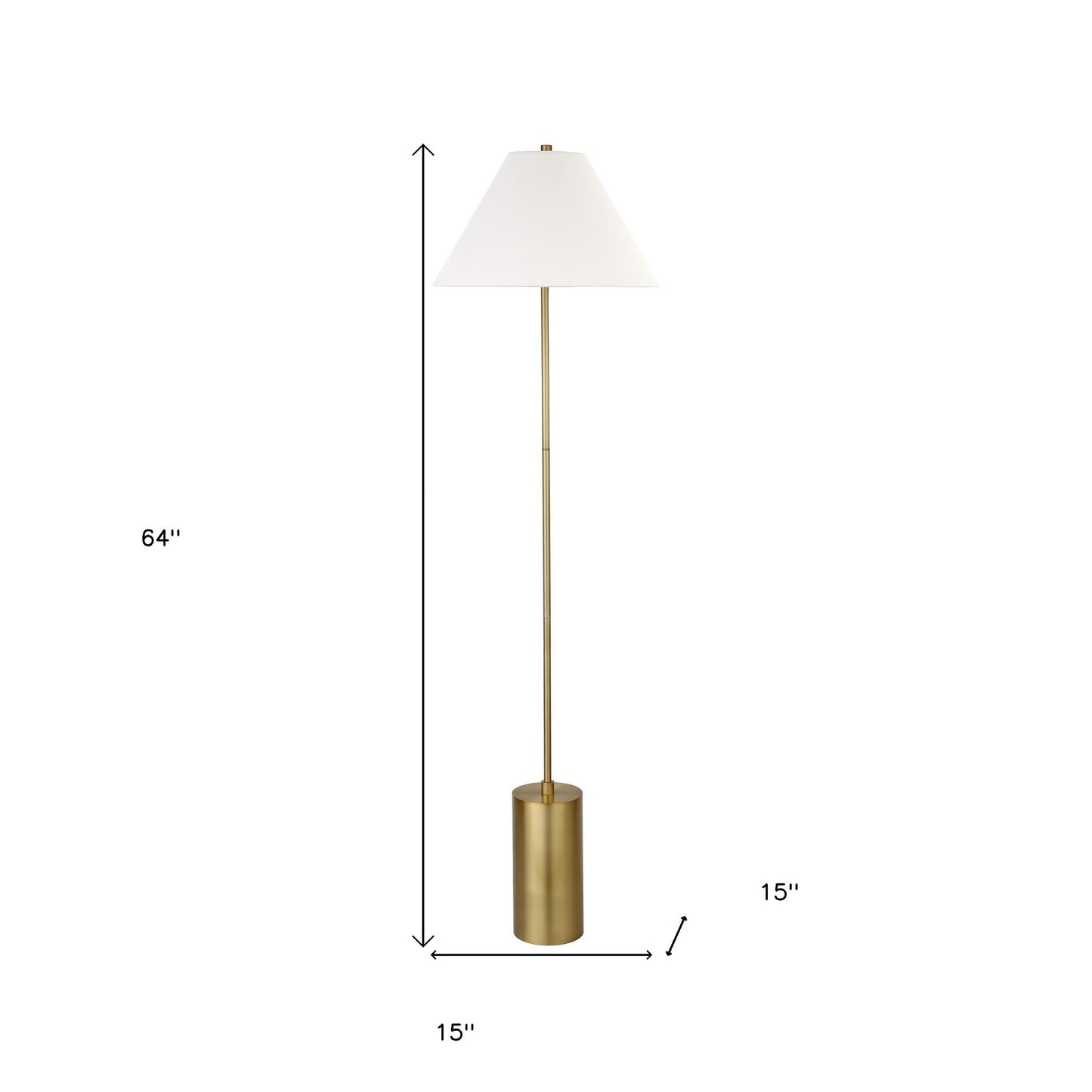 Brass Floor Lamp w/ Shade