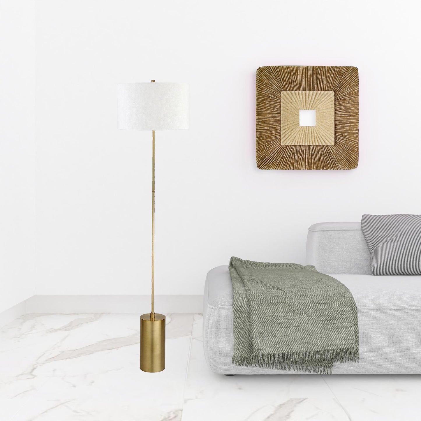 Brass Floor Lamp w/ Shade